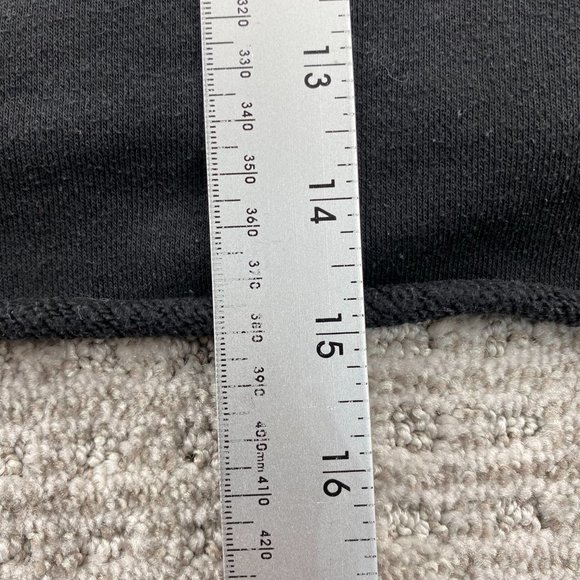 Forever 21 Hoodie Sweater Women Medium M Black Crop Top Cropped Flaming Roses - Picture 5 of 6